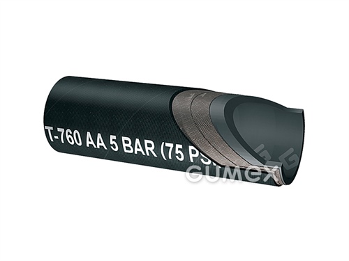 Hadice pro sypké látky T760 AA, 75/93mm, 5bar, oděrnost duše 60mm3, NR/SBR-NR, -30°C/+80°C, černá